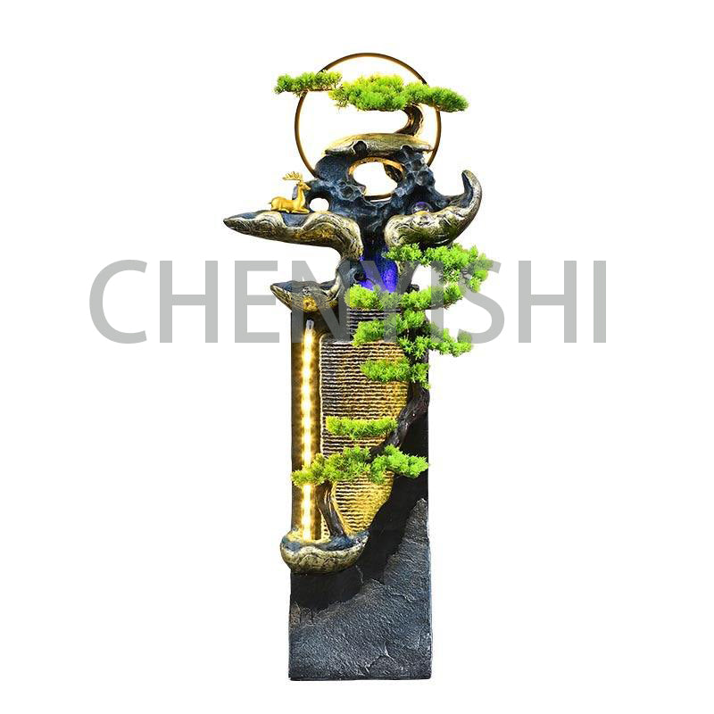 CHENYISHI New Chinese-style Hotel Villa Lobby Fortune-enhancing Ornaments Large Water Curtain Wall Flowing Water Fountain Entrance Decor
