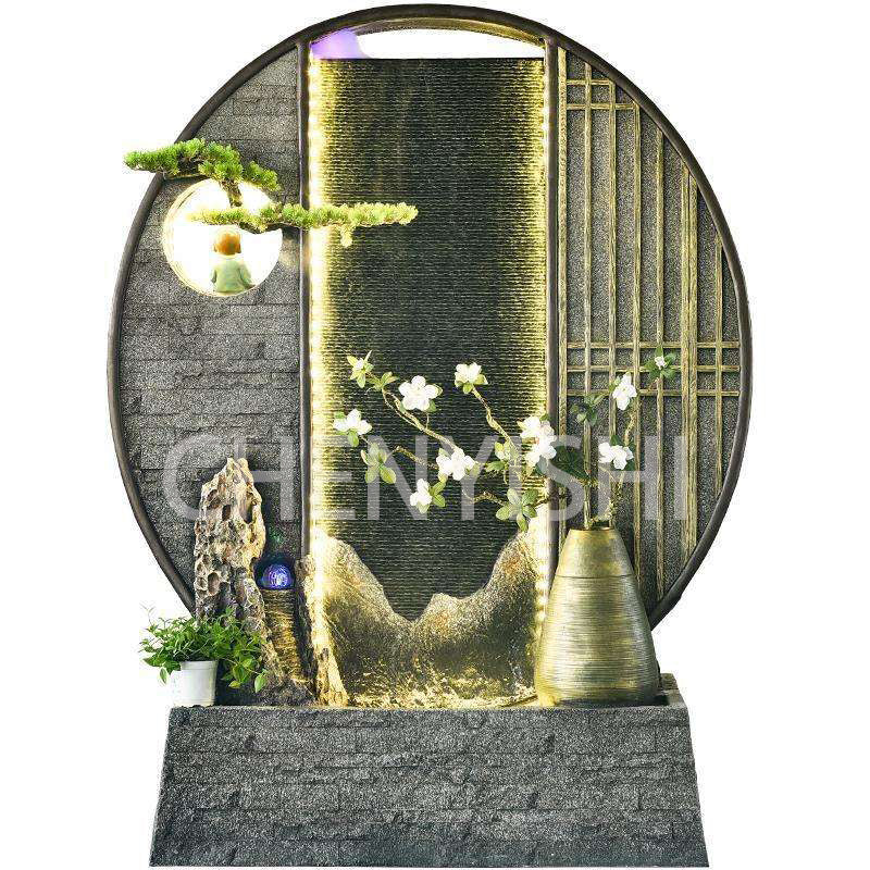 CHENYISHI Large Water Zen Fountain Pool Garden Waterscape B&B Landscaping Balcony Fish Pond Rockery Double-sided Flowing Water Ornaments
