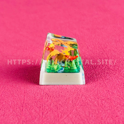 Pokémon Charizard custom 1U keycap Pokemon keycap liquefied keycap artisan keycap anime cherry MX keycap yellow keycap