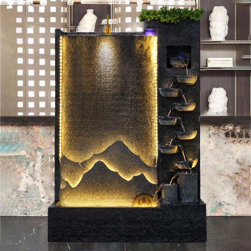 Water curtain wall, flowing water wall decoration, villa company, rockery, fountain, water landscape background wall, fish pond, fortune-making floor-standing ornaments