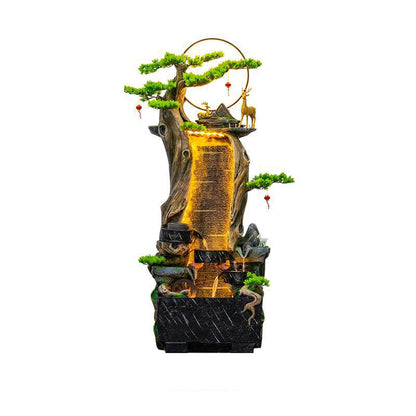 Large floor-to-ceiling rockery fountain
