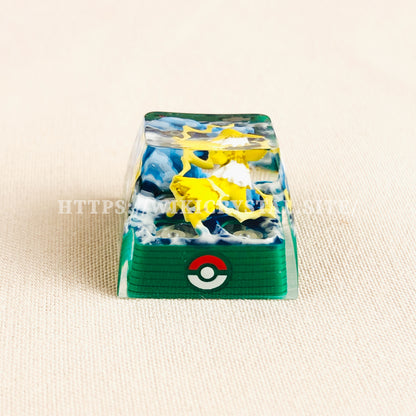 Pokemon Jolteon Custom 1U Keycaps Pokemon Keycap Liquidate keycap Artisan Keycap Anime Cherry MX Keycaps