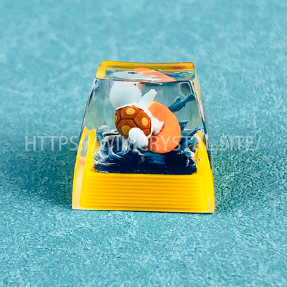Pokemon Squirtle Custom 1U Keycap Pokemon Keycap Liquidate Keycap Artisan Keycap Anime Cherry MX Keycap, Yellow Keycap