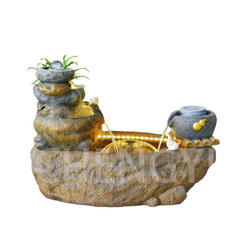Pastoral flowing water landscape