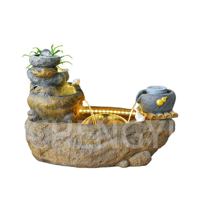 Pastoral flowing water landscape