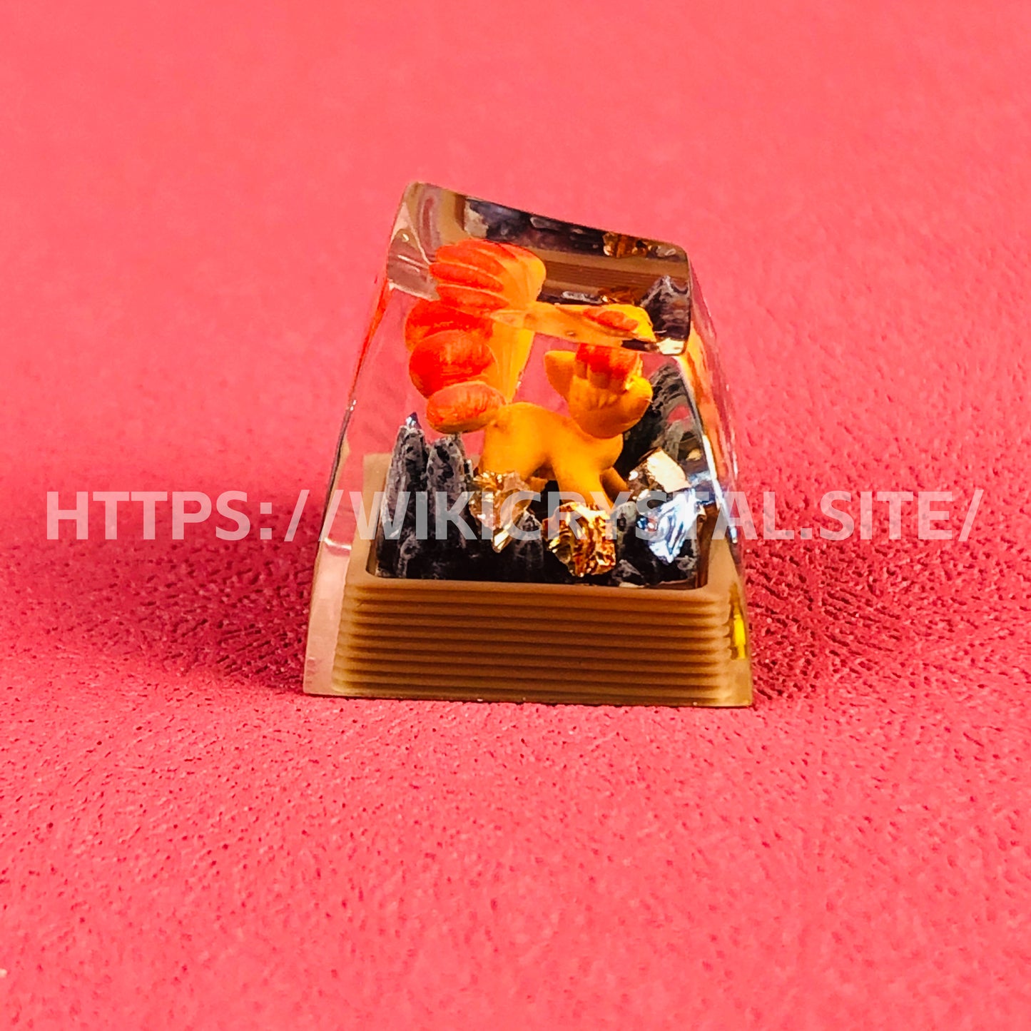 Pokémon Vulpix custom 1U keycap Pokemon keycap liquefied keycap artisan keycap anime cherry MX keycap yellow keycap