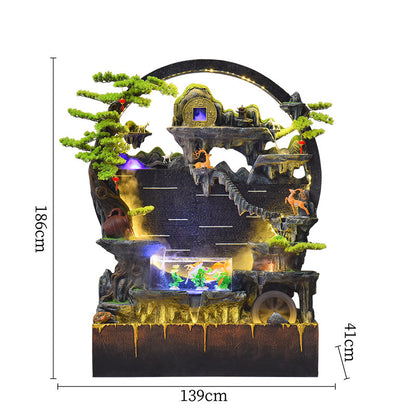 Water curtain wall flowing water wall screen fish tank fountain ornaments