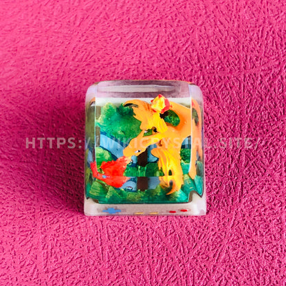 Pokémon Charizard custom 1U keycap Pokemon keycap liquefied keycap artisan keycap anime cherry MX keycap yellow keycap