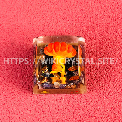 Pokémon Vulpix custom 1U keycap Pokemon keycap liquefied keycap artisan keycap anime cherry MX keycap yellow keycap