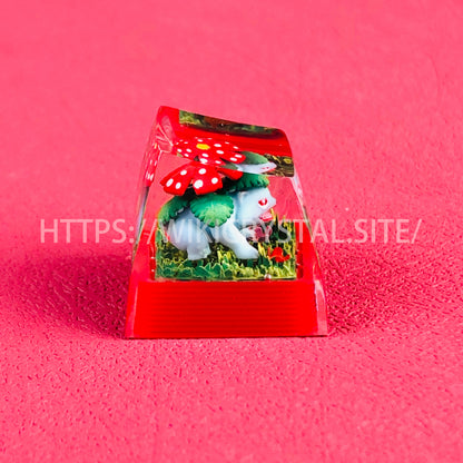 Pokémon Venusaur customized 1U keycap Pokémon keycap liquefied keycap craftsman keycap anime cherry MX keycap red keycap