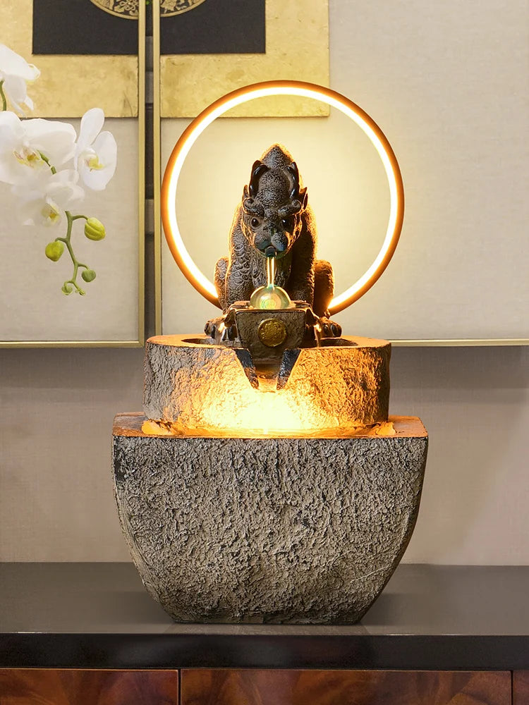 CHENYISHI Chinese Fortune-lubricating Water Ornaments Pixiu Living Room Shop Desktop Counter Landscape Indoor Fountain Entryway