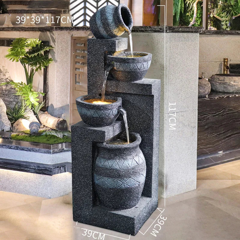 European Style Water Fountain Living Room Balcony Indoor Courtyard Garden Layout Nordic Decoration Landscape