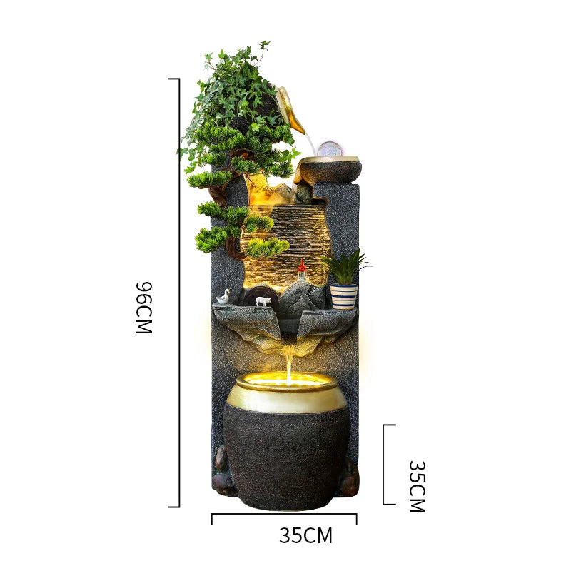 CHENYISHI Gorgeous Flowing Water Ornaments Waterfalls Indoor Fountain Landscape Creative Fish Tank Housewarming Water Feature