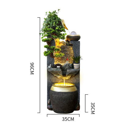 CHENYISHI Gorgeous Flowing Water Ornaments Waterfalls Indoor Fountain Landscape Creative Fish Tank Housewarming Water Feature