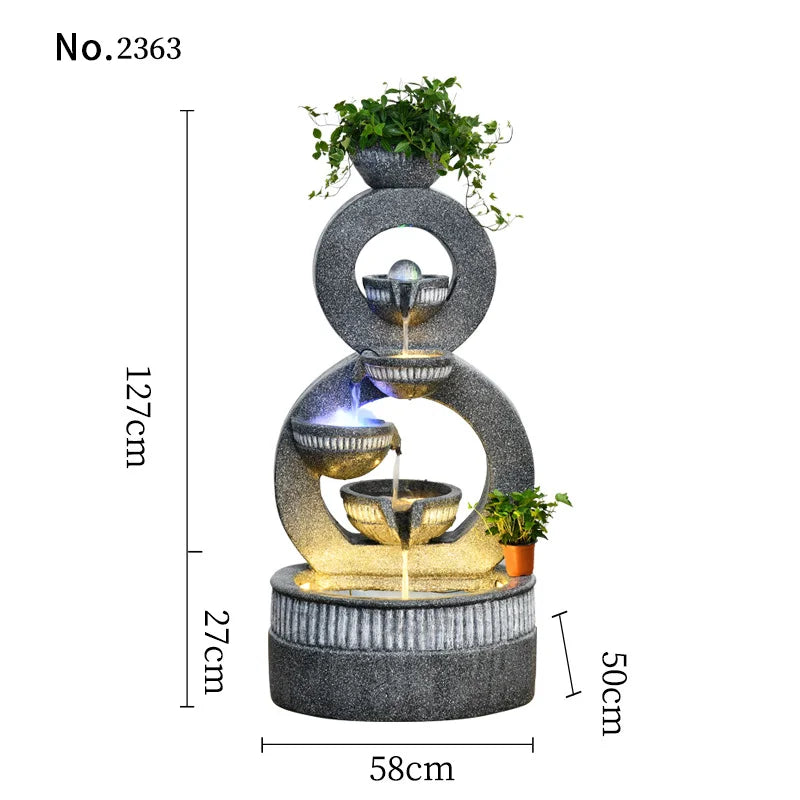 European Luxury Gray Home Decor For Garden Lawn Yard Indoor And Outdoor Water Fountain Housewarming Gift Waterfalls
