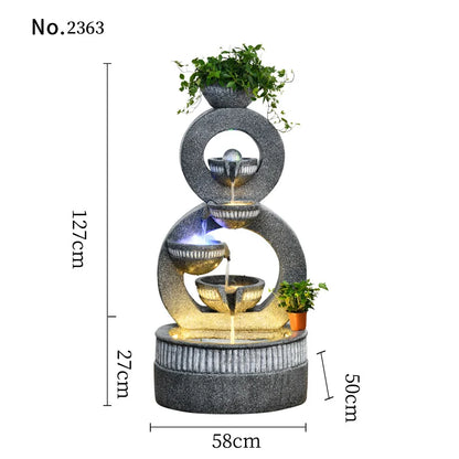 European Luxury Gray Home Decor For Garden Lawn Yard Indoor And Outdoor Water Fountain Housewarming Gift Waterfalls