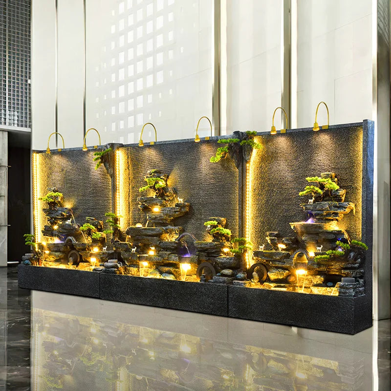 CHENYISHI Water Curtain Wall Flowing Water Wall Rockery Flowing Water Fountain Home Decoration Housewarming Gift