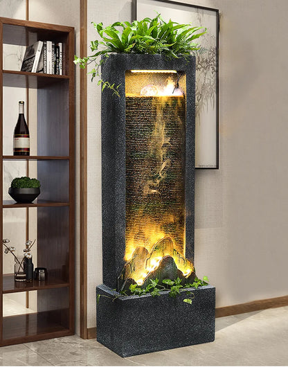 Muro cortina de agua CHENYISHI Mueble de TV de pie Cascadas de circulación Adornos Estatua para exteriores para fuente de agua de jardín 