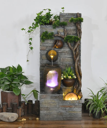 CHENYISHI Large Rockery Water Curtain Wall Flowing Water Fountain Ornaments Entry Screen Water Fountain Indoor Waterfalls
