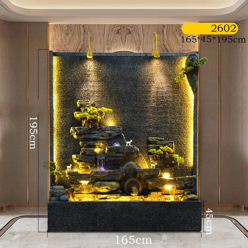 CHENYISHI Water Curtain Wall Flowing Water Wall Rockery Flowing Water Fountain Home Decoration Housewarming Gift