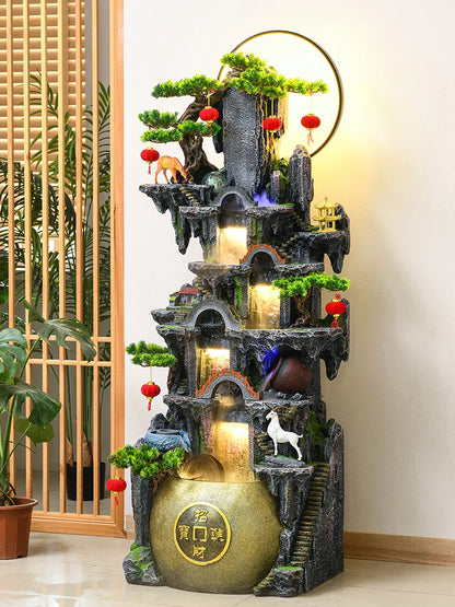 CHENYISHI New Chinese Style Rockery Flowing Water Fountain Living Room Ornaments For Wealth Decoration Traditional Waterfalls
