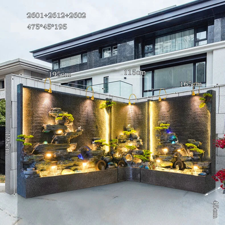 CHENYISHI Water Curtain Wall Flowing Water Wall Rockery Flowing Water Fountain Home Decoration Housewarming Gift