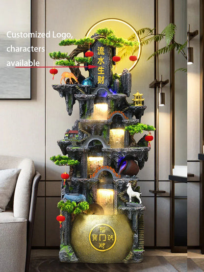 CHENYISHI New Chinese Style Rockery Flowing Water Fountain Living Room Ornaments For Wealth Decoration Traditional Waterfalls