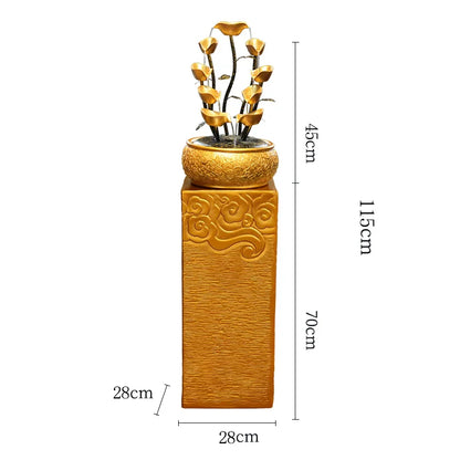 Gold Money Tree Tabletop Fountains Creative Circulating Waterfalls Feng Shui Ornament Living Room & Office Desktop