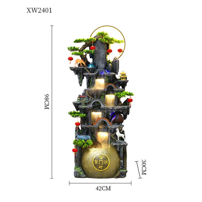 CHENYISHI New Chinese Style Rockery Flowing Water Fountain Living Room Ornaments For Wealth Decoration Traditional Waterfalls