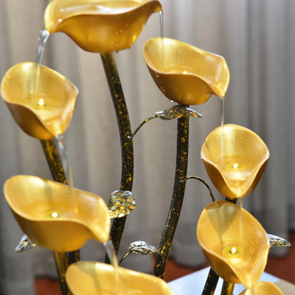 Gold Money Tree Tabletop Fountains Creative Circulating Waterfalls Feng Shui Ornament Living Room & Office Desktop