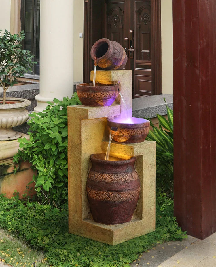 European Style Water Fountain Living Room Balcony Indoor Courtyard Garden Layout Nordic Decoration Landscape