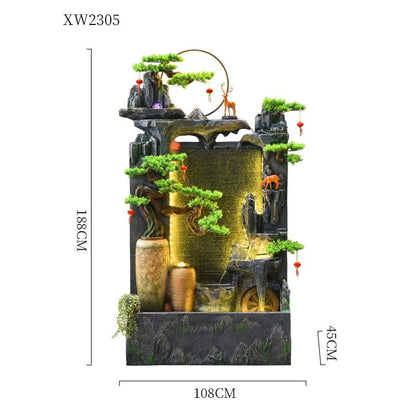 CHENYISHI Rockery Courtyard Water Curtain Fountain Wall Flowing Water Fountain Circulating Water Landscape Fish Tank Decoration