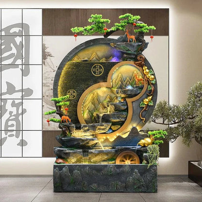CHENYISHI Rockery Courtyard Water Curtain Fountain Wall Flowing Water Fountain Circulating Water Landscape Fish Tank Decoration