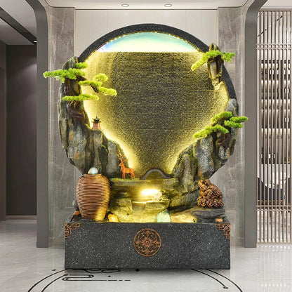 CHENYISHI Fuente de agua de cemento para interiores y exteriores con forma de sapo dorado pacífico, decoración del hogar, regalo de inauguración de la casa con Feng Shui 
