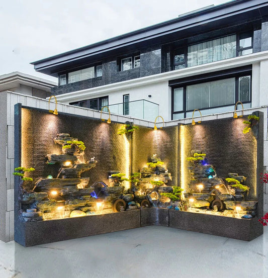 CHENYISHI Water Curtain Wall Flowing Water Wall Rockery Flowing Water Fountain Home Decoration Housewarming Gift