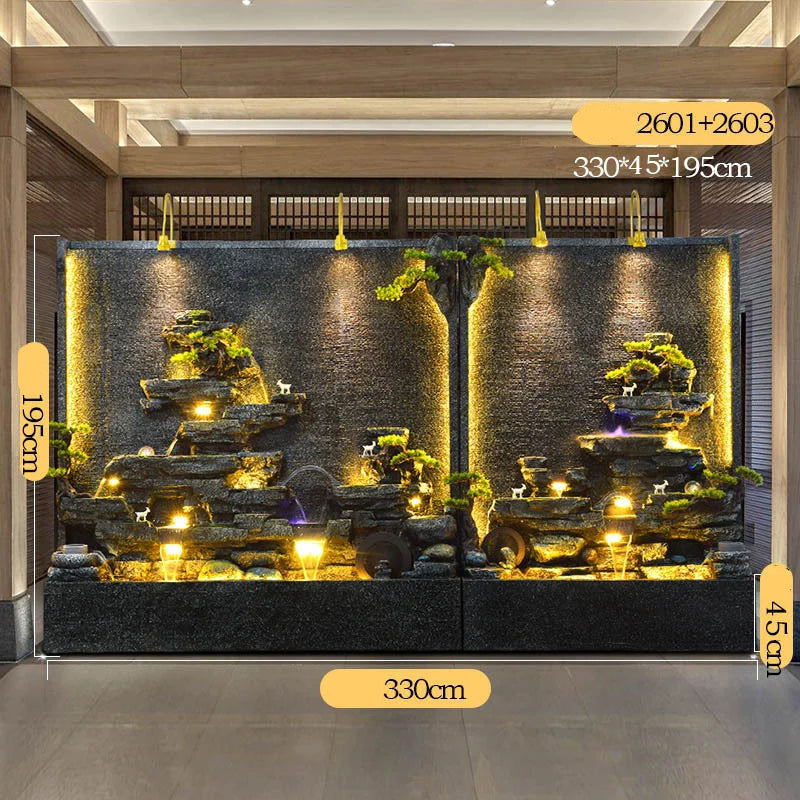 CHENYISHI Water Curtain Wall Flowing Water Wall Rockery Flowing Water Fountain Home Decoration Housewarming Gift
