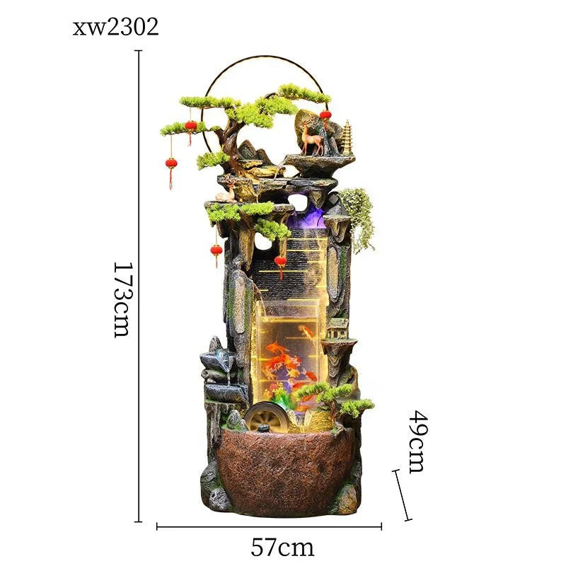 CHENYISHI Rockery Courtyard Water Curtain Fountain Wall Flowing Water Fountain Circulating Water Landscape Fish Tank Decoration