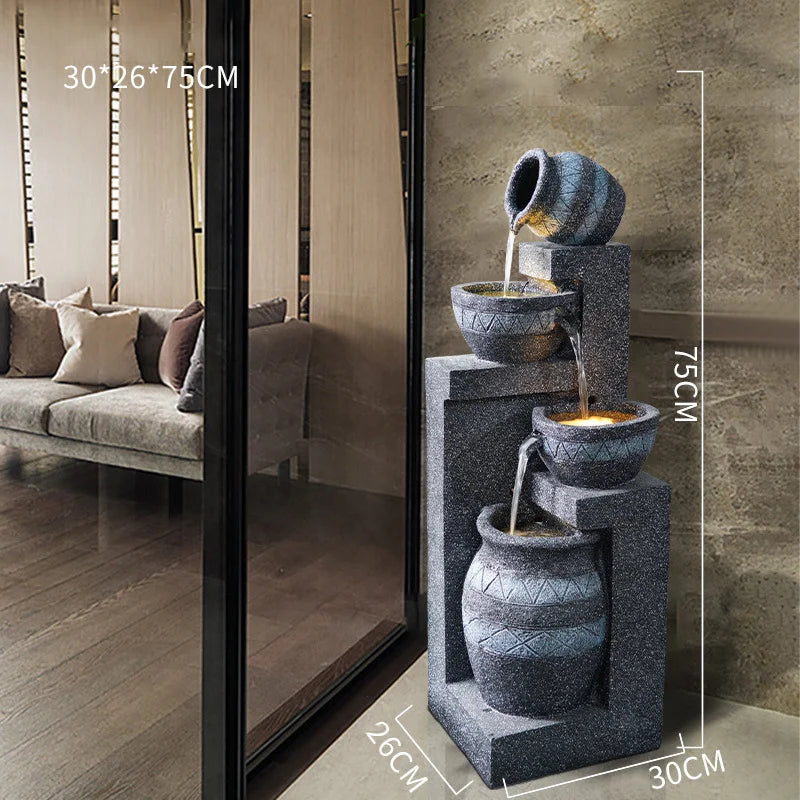European Style Water Fountain Living Room Balcony Indoor Courtyard Garden Layout Nordic Decoration Landscape