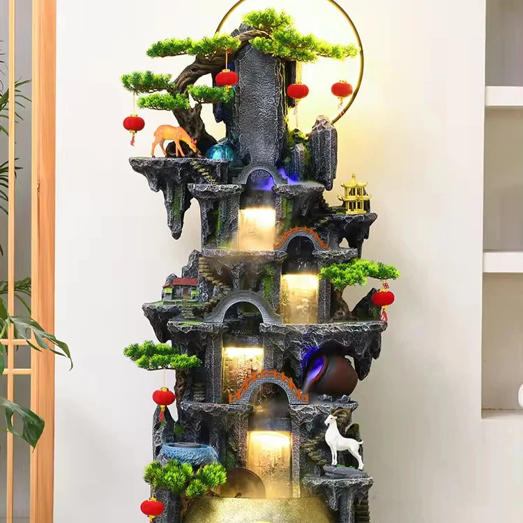 CHENYISHI New Chinese Style Rockery Flowing Water Fountain Living Room Ornaments For Wealth Decoration Traditional Waterfalls