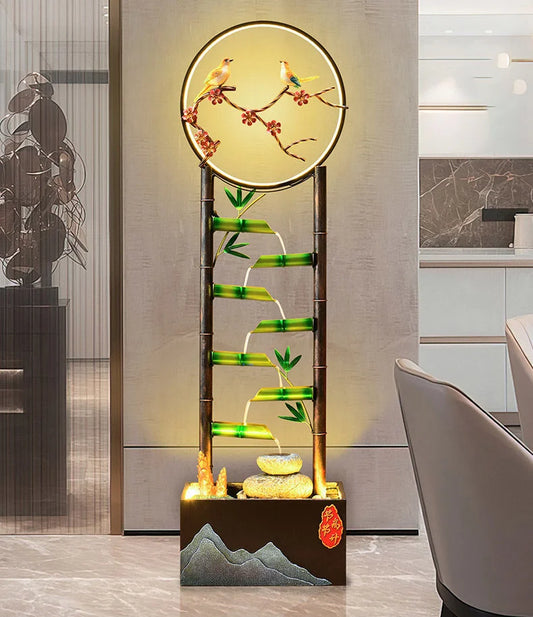 CHENYISHI Wholesale Large Floor-standing Bamboo Flowing Water Fountain Ornaments Office Bamboo Circulating Water Gift Decoration