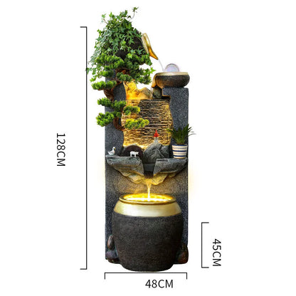CHENYISHI Gorgeous Flowing Water Ornaments Waterfalls Indoor Fountain Landscape Creative Fish Tank Housewarming Water Feature