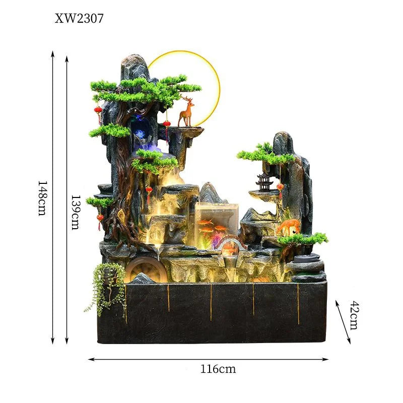 CHENYISHI Rockery Courtyard Water Curtain Fountain Wall Flowing Water Fountain Circulating Water Landscape Fish Tank Decoration