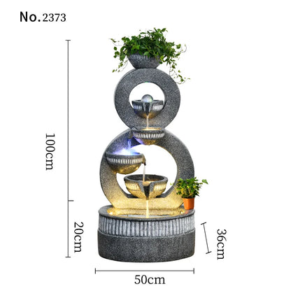 European Luxury Gray Home Decor For Garden Lawn Yard Indoor And Outdoor Water Fountain Housewarming Gift Waterfalls