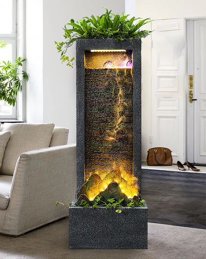Muro cortina de agua CHENYISHI Mueble de TV de pie Cascadas de circulación Adornos Estatua para exteriores para fuente de agua de jardín 