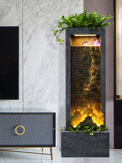 Muro cortina de agua CHENYISHI Mueble de TV de pie Cascadas de circulación Adornos Estatua para exteriores para fuente de agua de jardín 