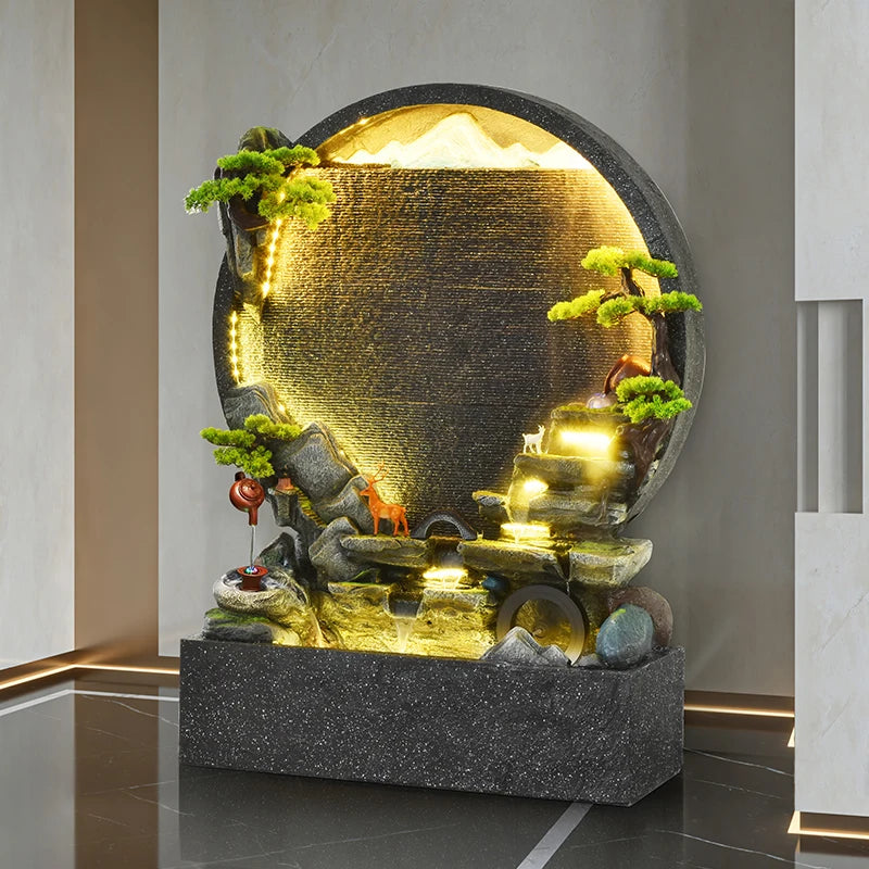 CHENYISHI Fuente de agua de cemento para interiores y exteriores con forma de sapo dorado pacífico, decoración del hogar, regalo de inauguración de la casa con Feng Shui 