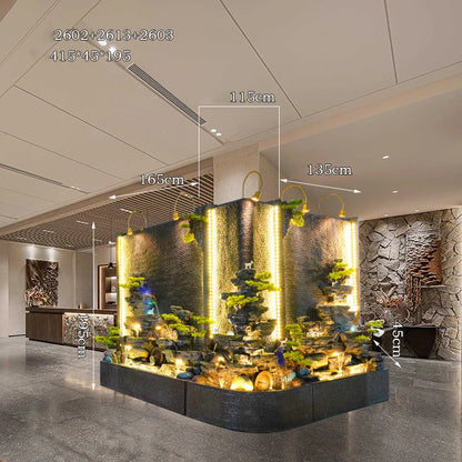 CHENYISHI Water Curtain Wall Flowing Water Wall Rockery Flowing Water Fountain Home Decoration Housewarming Gift