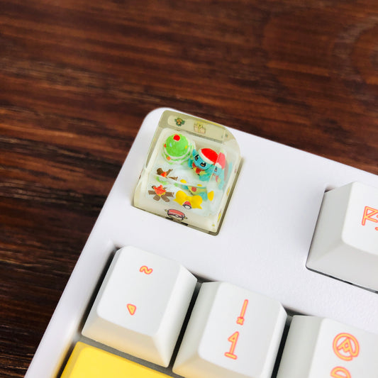 Squirtle Christmas Custom 1U Keycaps, Pokemon Christmas Keycap, Cute FILCO Keycap, Artisan Keycap Anime, Xmas Gift