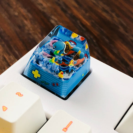Squirtle Custom 1U Keycaps, Pokemon Keycap, Cute FILCO Squirtle Keycap, Artisan Keycap Anime, Cherry MX Keycaps