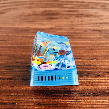 Teclas personalizadas de Squirtle 1U, tecla de Pokémon, linda tecla de Squirtle FILCO, tecla de anime Artisan, teclas Cherry MX